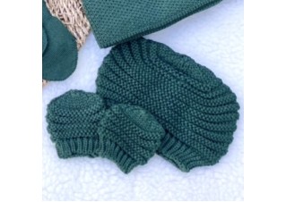 Kit touca e luva Verde Mili