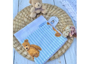 Pano de Boca Urso Listras Azul