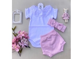 Conjunto Tapa Fralda Bloomer Safira Rosa