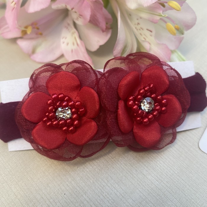 Faixa de cabelo Camélia Duo Vermelho 