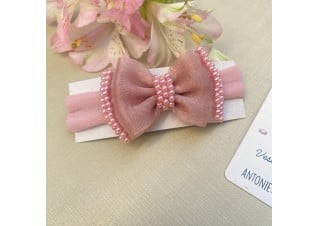 Faixa de Cabelo Laço Organza Rosé 