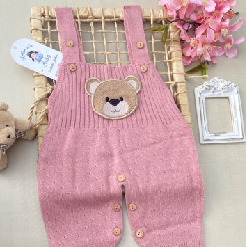 Jardineira Urso Rosé  