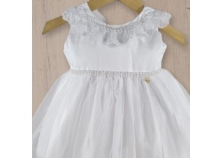 Vestido Batizado Gola renda