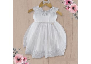 Vestido Batizado Gola renda