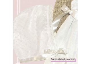 Vestido Batizado Renda Touca