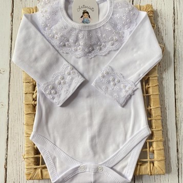 Body Renda Pérola Branco 2