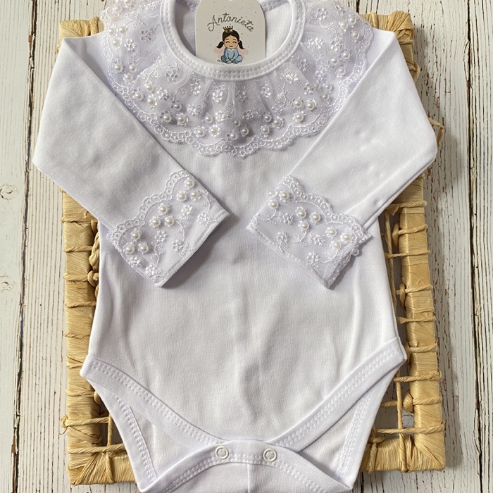 Body Renda Pérola Branco 2