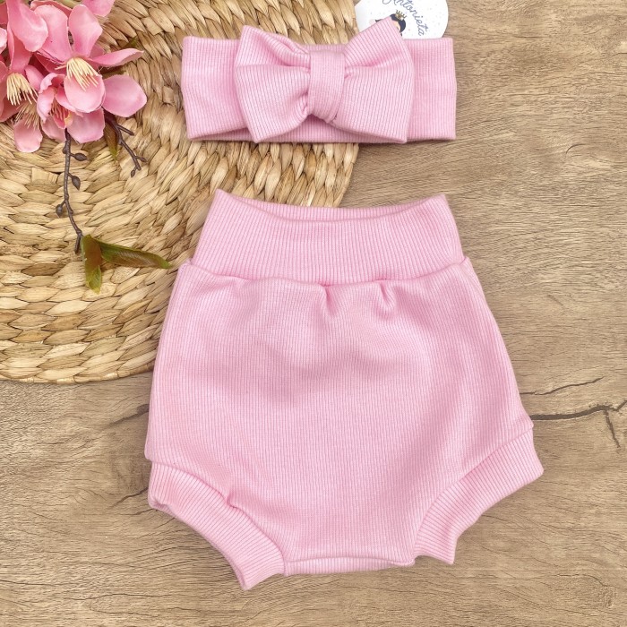 Conjunto Tapa Fralda Bloomer Sofia Rosa