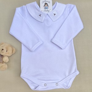 Body Urso Coroa Todo Branco