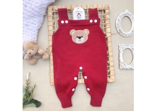 Saida de maternidade Conjunto Tricot Bebê Carinho Vermelho 