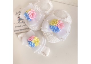 Kit sapatinho Flor Colorido