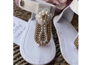 Sandália Branco gliterizada