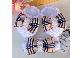 Kit sapatinho Laço Xadrez 