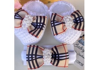 Kit sapatinho Laço Xadrez 