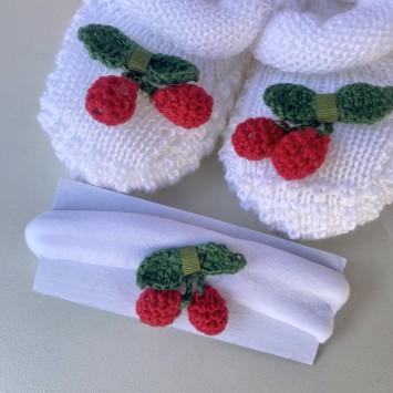 Kit sapatinho Cerejinha Branco